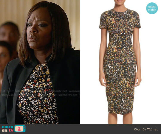 Victoria Beckham Marble Jacquard Dress worn by Annalise Keating (Viola Davis) on How to Get Away with Murder