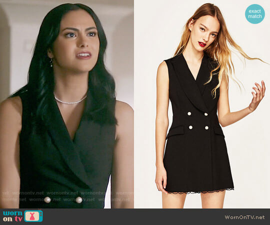 Zara Lace Tuxedo Jumpsuit worn by Veronica Lodge (Camila Mendes) on Riverdale