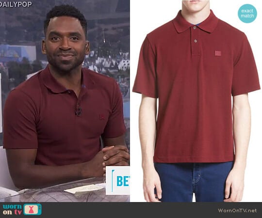 Acne Studios Newark Face Patch Polo worn by Justin Sylvester on E! News