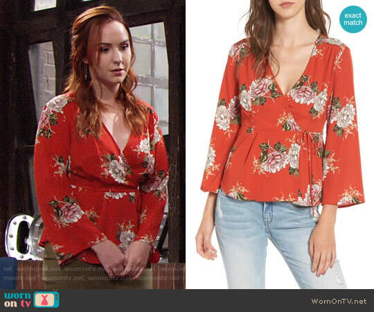 ASTR Wrap Top worn by Mariah Copeland (Camryn Grimes) on The Young and the Restless