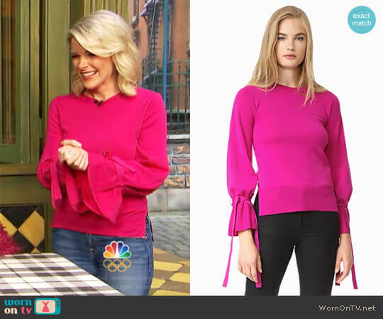 Adam Lippes Merino Wool Crewneck Sweater With Bell Sleeve worn by Megyn Kelly on Today