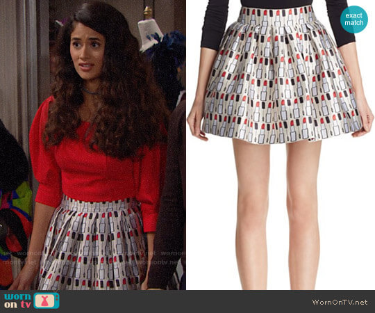 Alice + Olivia Fizer Lipstick Skirt worn by Darlita (Danube Hermosillo) on The Bold and the Beautiful
