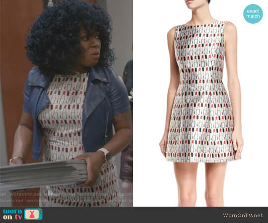 Alice + Olivia Lindsey Structured Cosmetics-Print Dress worn by Porsha Taylor (Ta'Rhonda Jones) on Empire