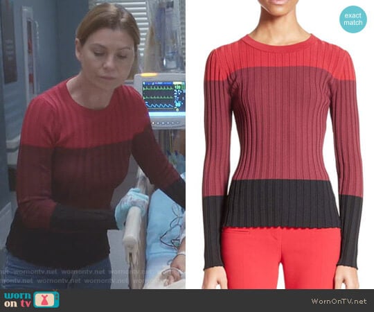 Altuzarra Leila Sweater worn by Meredith Grey (Ellen Pompeo) on Greys Anatomy