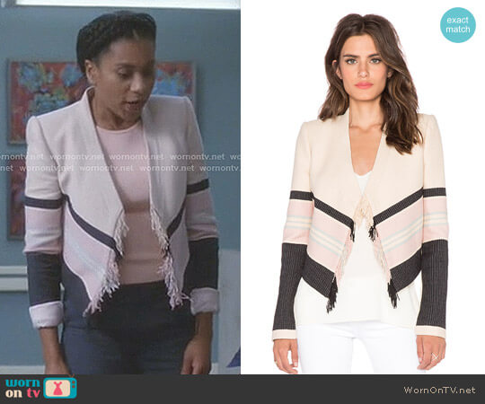 Bcbgmaxazria Walker Jacket worn by Maggie Pierce (Kelly McCreary) on Greys Anatomy