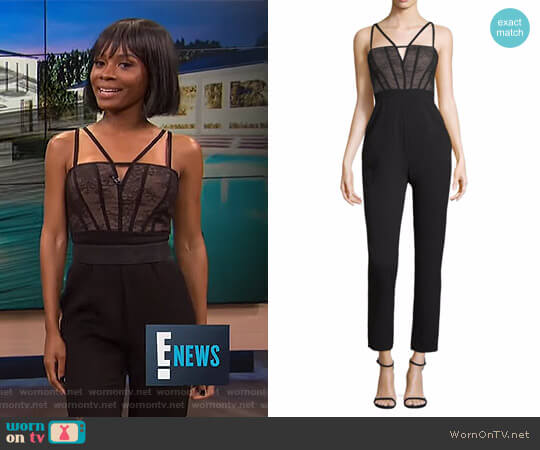 Lace Strappy Jumpsuit BCBGMaxazria worn by Zuri Hall on E! News