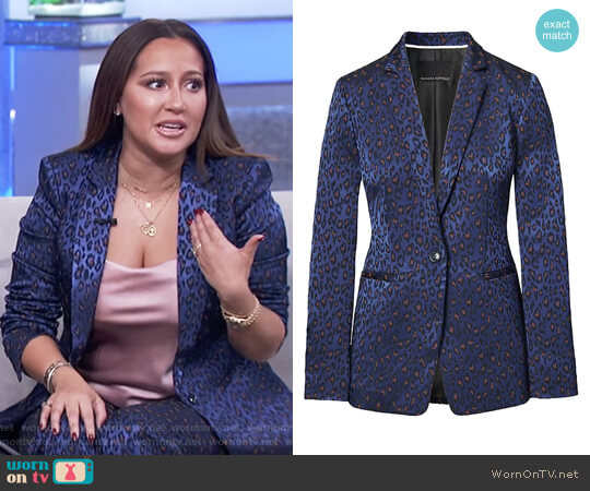Banana Republic Boyfriend-Fit Leopard-Print Blazer worn by Adrienne Houghton on The Real