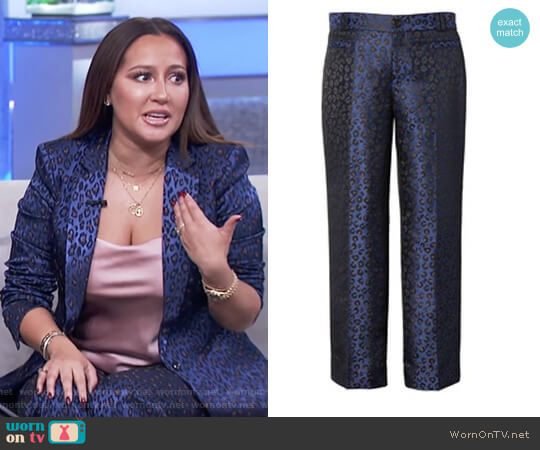 Banana Republic Leopard Print Pants worn by Adrienne Houghton on The Real