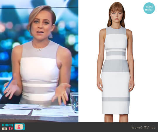 By Johnny Stone Stripe Tunic Dress worn by Carrie Bickmore on The Project