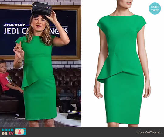 Chiara Boni La Petite Robe Porzia Peplum Sheath Dress worn by Ginger Zee on Good Morning America