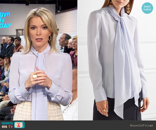 Chloe Pussy-bow silk crepe de chine blouse worn by Megyn Kelly on Today