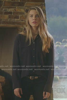 Chloe’s black button down blouse on Lucifer