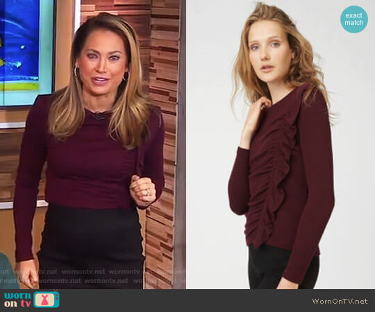 Club Monaco Maisie Top worn by Ginger Zee on Good Morning America