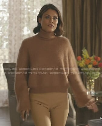 Cristal’s brown turtleneck sweater on Dynasty
