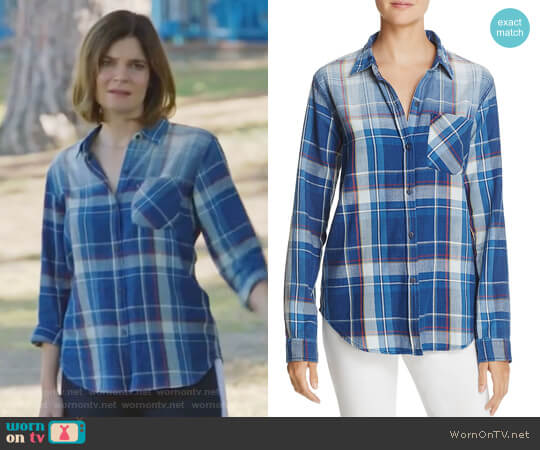 Current Elliott The Boyfriend Plaid Shirt worn by Heather Hughes (Betsy Brandt) on Life in Pieces