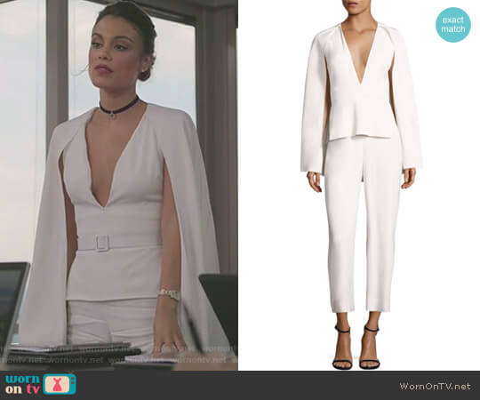 Cushnie et Ochs Scarlett Woven Jumpsuit worn by Cristal Flores (Nathalie Kelley) on Dynasty