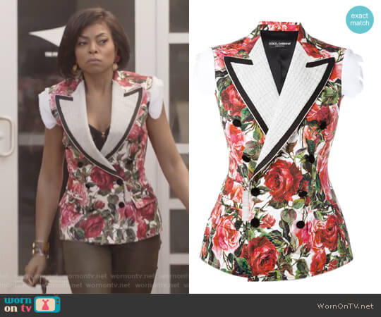 Dolce & Gabbana Rose Brocade Jacket worn by Cookie Lyon (Taraji P. Henson) on Empire