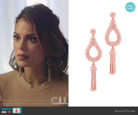 Deepa Gurnani Layla Earrings worn by Cristal Flores (Nathalie Kelley) on Dynasty