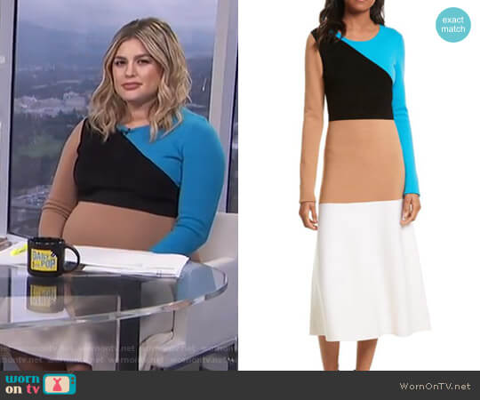 Diane von Furstenberg Crewneck Flare Knit Dress worn by Carissa Loethen Culiner on E! News