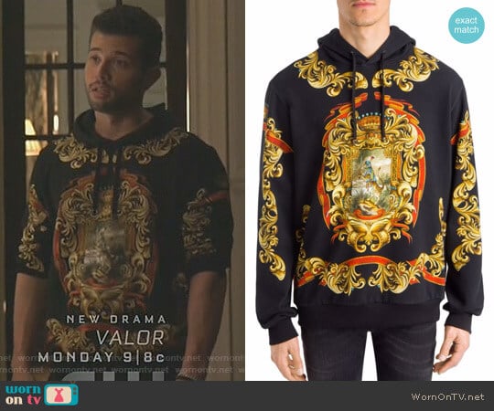 Dolce & Gabbana Heraldic Print Hoodie worn by Sam Flores (Rafael de la Fuente) on Dynasty