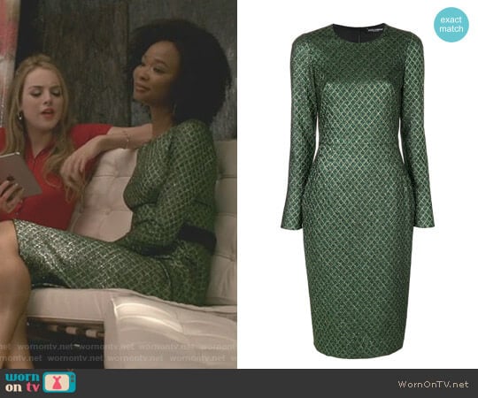 Dolce & Gabbana Metallic Jacquard Dress worn by Monica Colby (Wakeema Hollis) on Dynasty