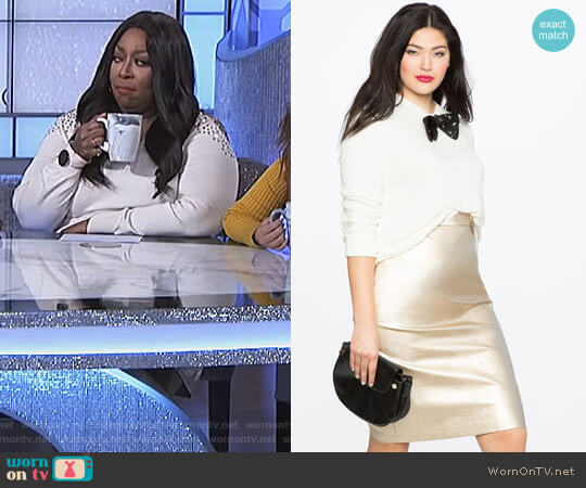 Eloquii Studio Metallic Pencil Skirt worn by Loni Love on The Real