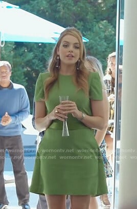 Fallon’s green dress with cape on Dynasty