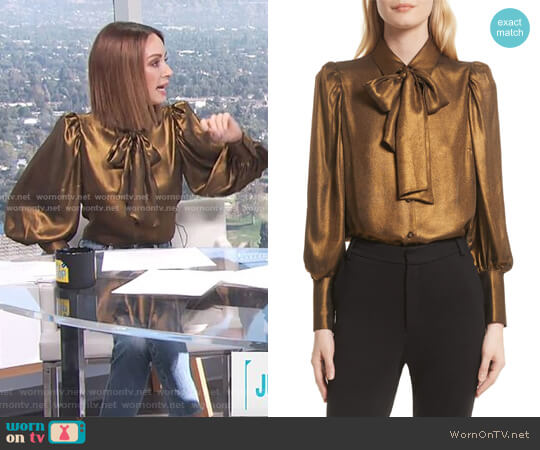 Frame Voluminous Scarf Blouse worn by Catt Sadler on E! News