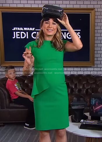 Ginger’s green ruffle waist dress on Good Morning America