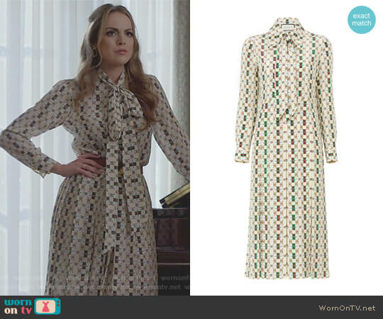 Gucci Long Sleeve Logo Dress worn by Fallon Carrington (Elizabeth Gillies) on Dynasty