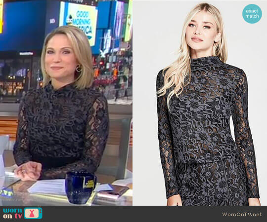 Guess Tia Top worn by Amy Robach on Good Morning America