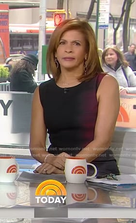 Hoda’s black and red ombre sheath dress on Today