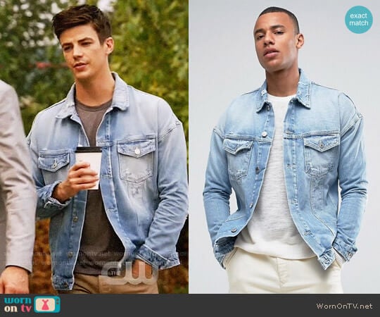 Jack & Jones Intelligence Oversized Denim Jacket With Distress Detail worn by Barry Allen (Grant Gustin) on The Flash