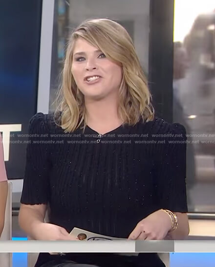 Jenna’s black ribbed short sleeve top on Today