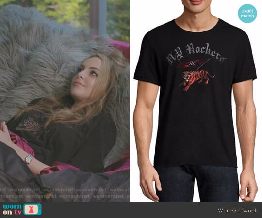 John Varvatos Star U.S.A. Tiger NY Rocker Tee worn by Fallon Carrington (Elizabeth Gillies) on Dynasty