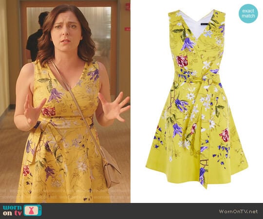 Karen Millen Floral A-Line Dress worn by Rebecca Bunch (Rachel Bloom) on Crazy Ex-Girlfriend