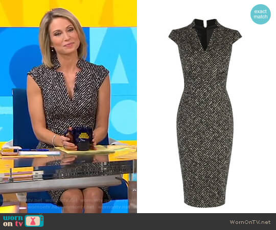 Karen Millen Tweed Pencil Dress worn by Amy Robach on Good Morning America