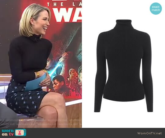 Karen Millen Turtleneck Knitted Jumper worn by Amy Robach on Good Morning America