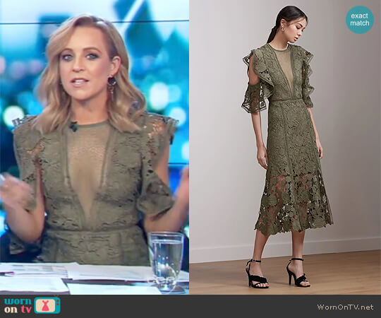 Keepsake Frameless Midi Dress worn by Carrie Bickmore on The Project
