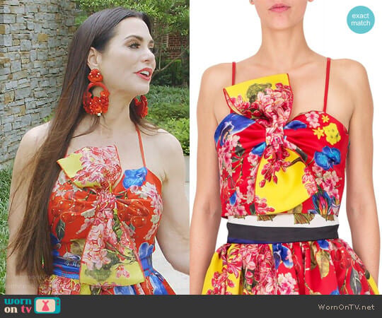 Leitmotiv Red Bow Crop Top worn by D’Andra Simmons on The Real Housewives of Dallas