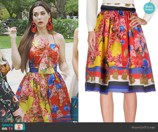 Leitmotiv Floral Knee Length Skirt worn by D’Andra Simmons on The Real Housewives of Dallas