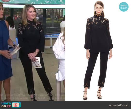 Lela Rose Guipure Pants worn by Jenna Bush Hager on Today