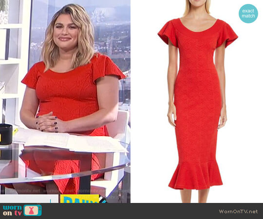 Opening Ceremony Lotus Jacquard Medallion Dress worn by Carissa Loethen Culiner on E! News