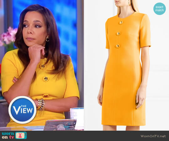 Michael Kors Wool-blend crepe dress worn by Sunny Hostin on The View