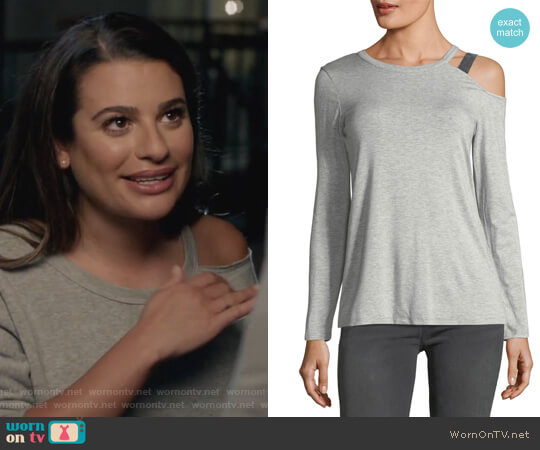 Marled by Reunited One-Shoulder Cutout Tee worn by Valentina Barella (Lea Michele) on The Mayor
