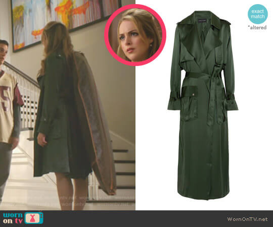 Michael Lo Sordo Silk-satin Trench Coat worn by Fallon Carrington (Elizabeth Gillies) on Dynasty