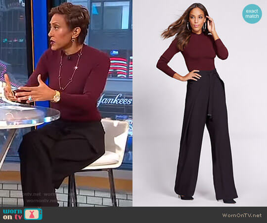 New York & Company - Gabrielle Union Collection Mock Neck Sweater Bodysuit worn by Robin Roberts on Good Morning America