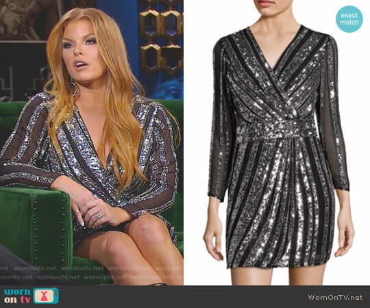 Parker Black Kelsey Wrap Dress worn by Brandi Redmond on The Real Housewives of Dallas