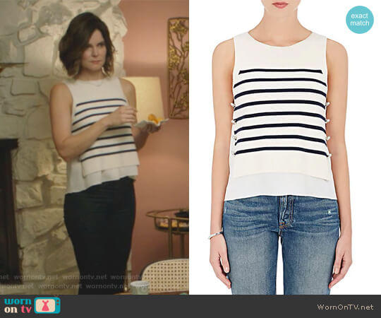 3.1 Phillip Lim Wool-Blend Knit Layered Shell worn by Heather Hughes (Betsy Brandt) on Life in Pieces