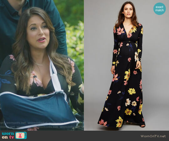 Rachel Pally Caftan Maternity Maxi Dress worn by Colleen Brandon-Ortega (Angelique Cabral) on Life in Pieces